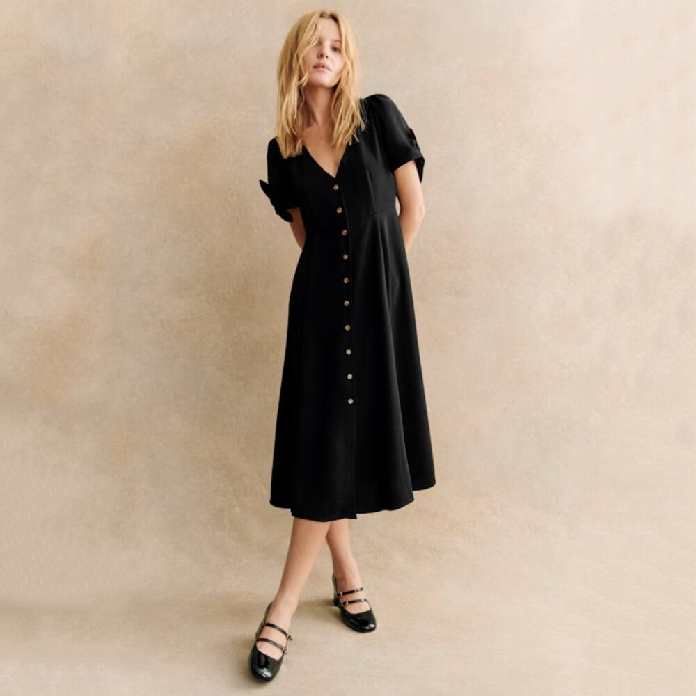 Sezane Vic Dress in Black - NWT sz 12 - Picture 1 of 11